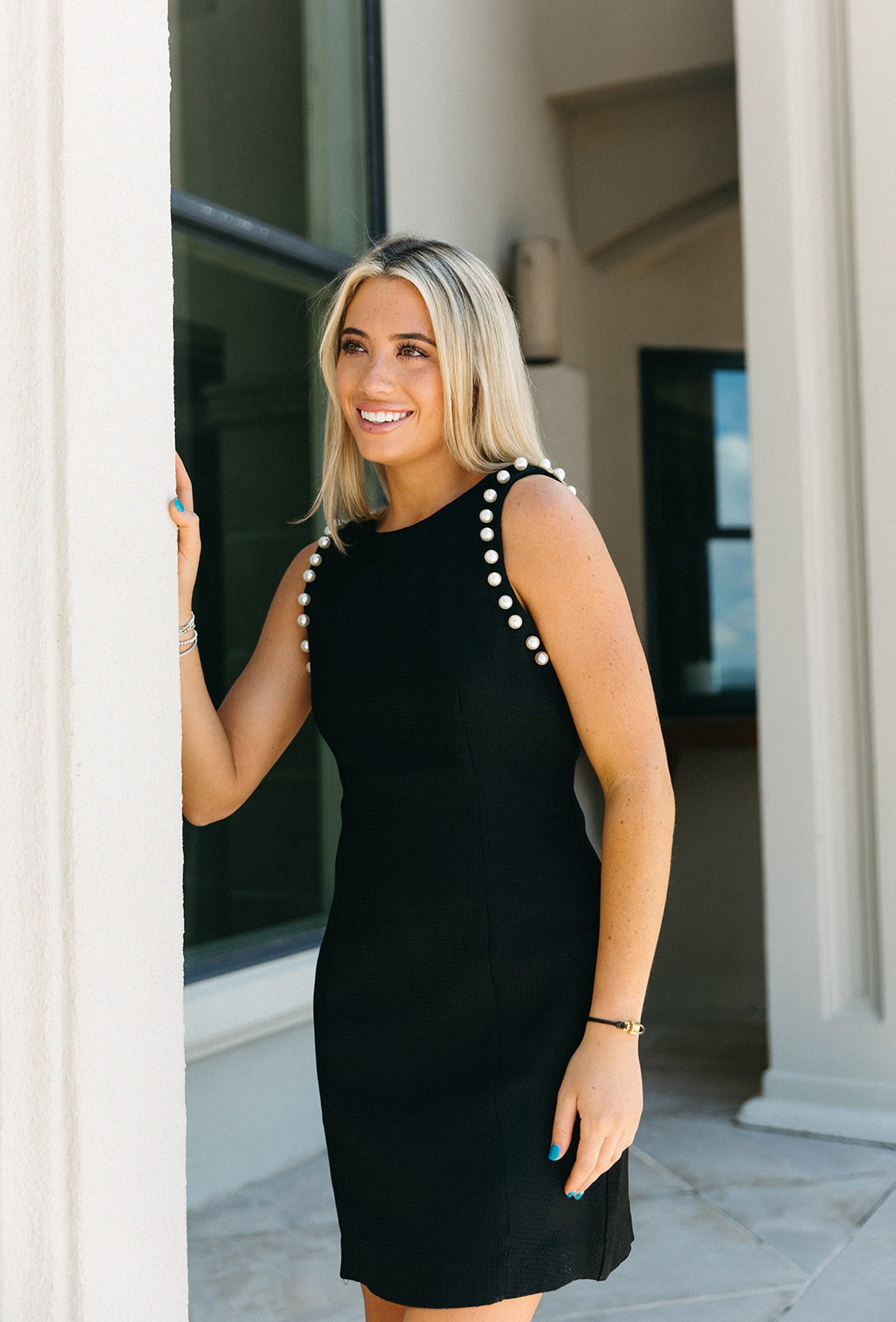 Classic Pearl Mini Dress - Black Triple Threads Classic Pearl Mini Dress - Black Triple Threads