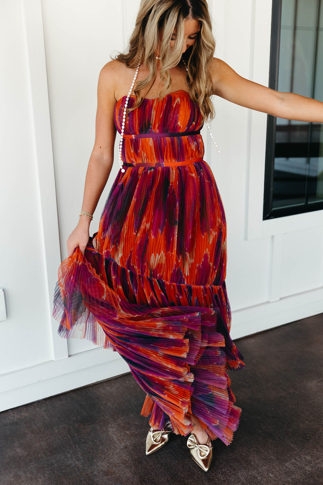 Renza Maxi Dress - Rust/Floral – Triple Threads