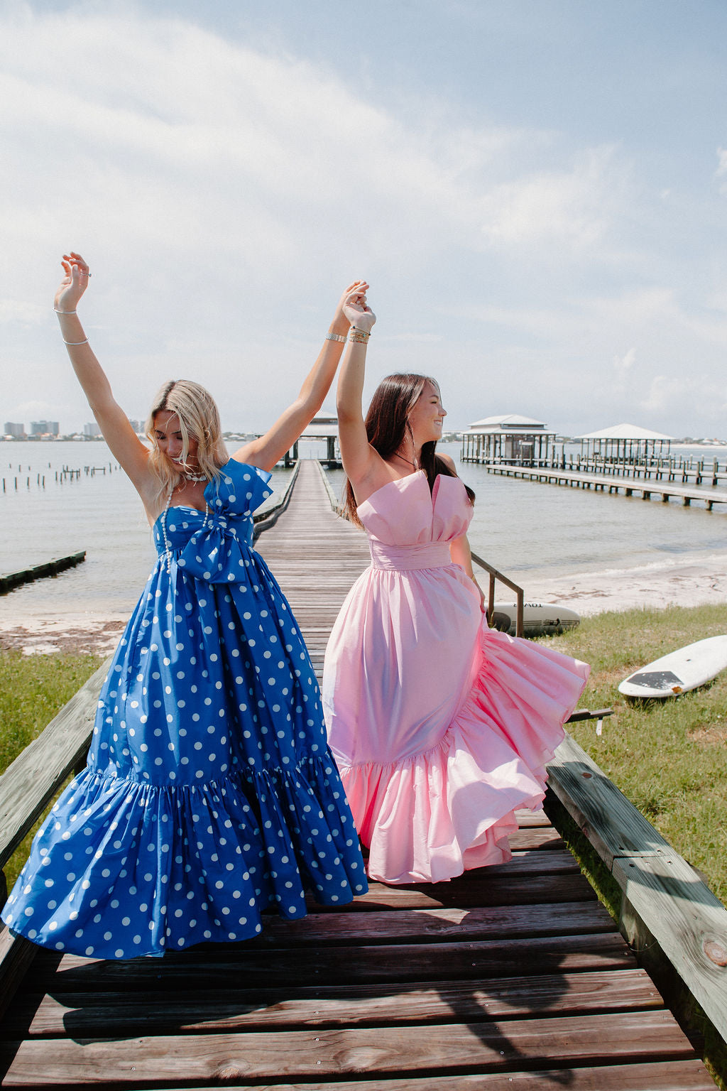 The Tipton Maxi Dress - Blue Polka Dot – Triple Threads