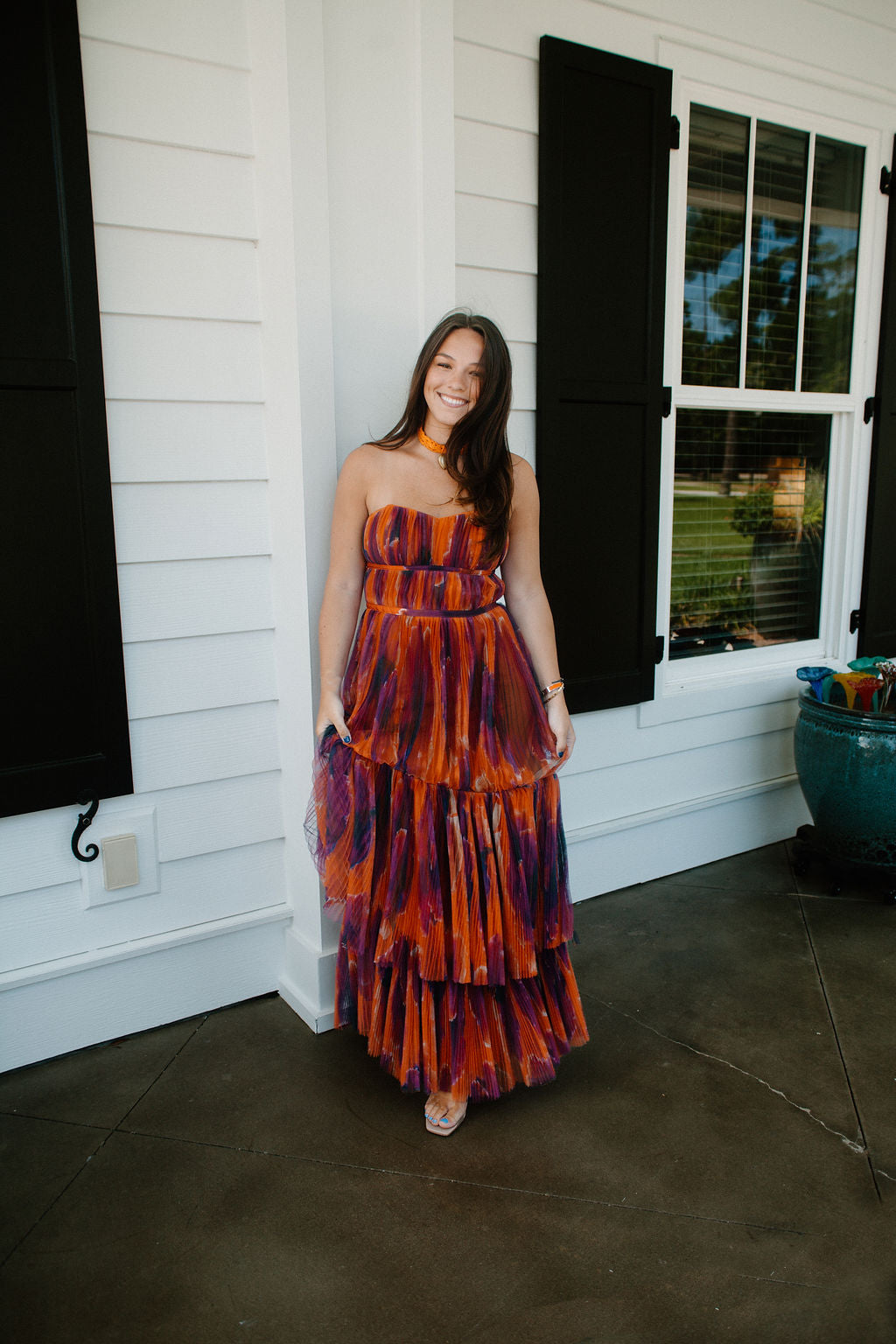 Renza Maxi Dress - Rust/Floral Triple Threads Renza Maxi Dress - Rust/Floral Triple Threads
