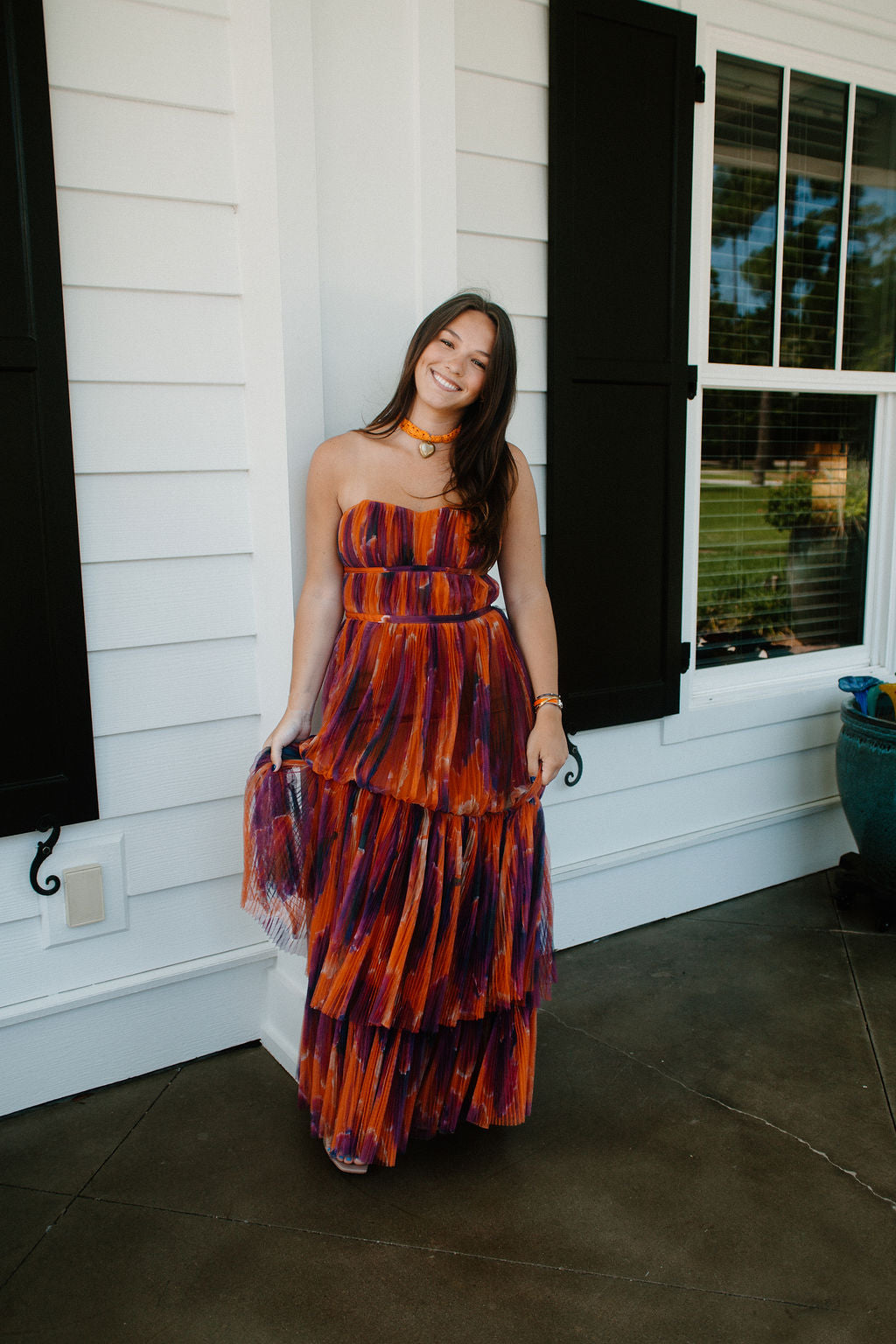 red mixed neon floral maxi dress laurenkaysims on LTK