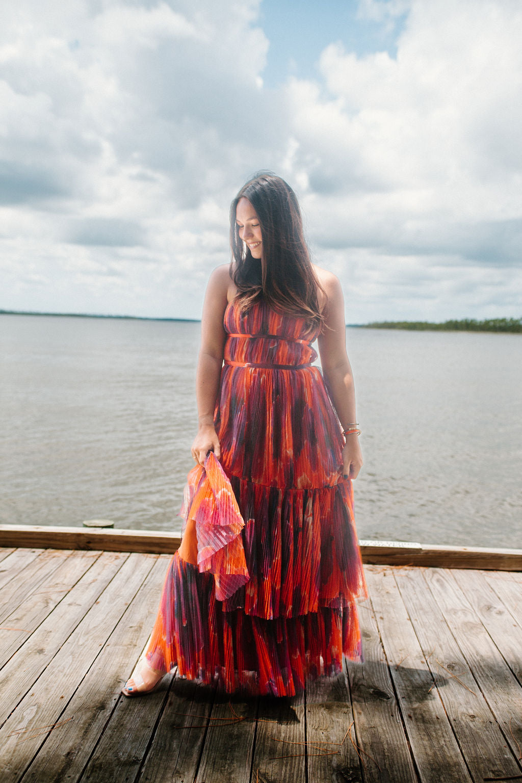Renza Maxi Dress - Rust/Floral – Triple Threads