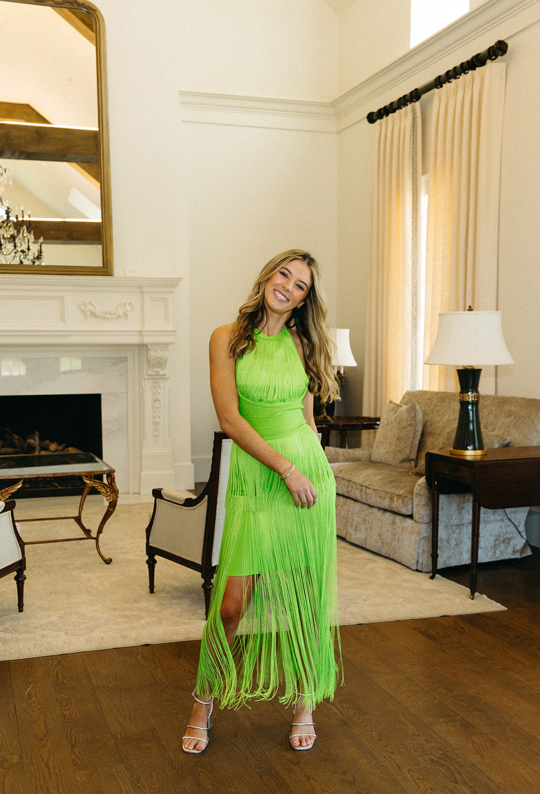 Milly Fringe Dress - Lime – Triple Threads